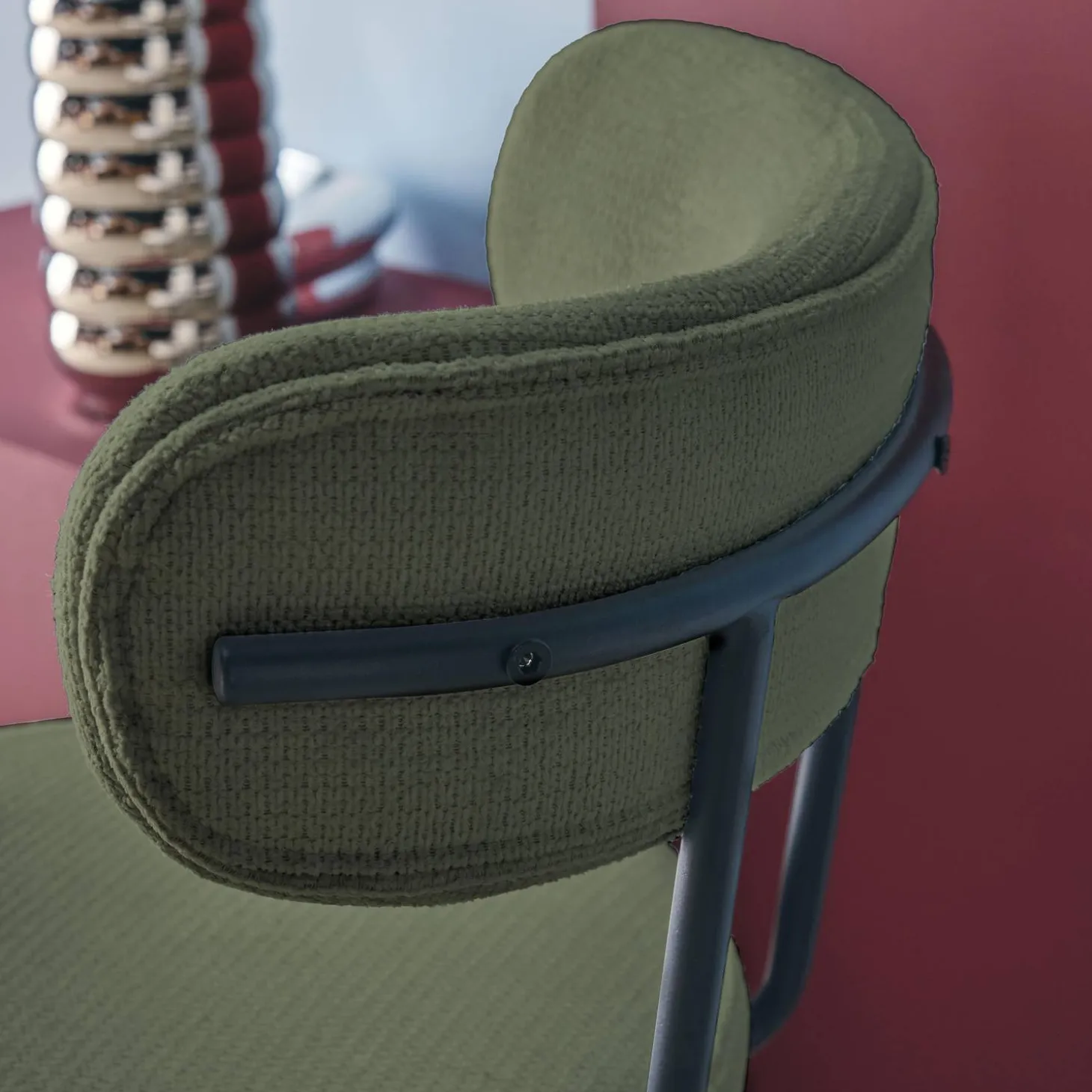 2er-Set Barhocker mit drehbarem Sitz aus Metall mit Stoffbezug