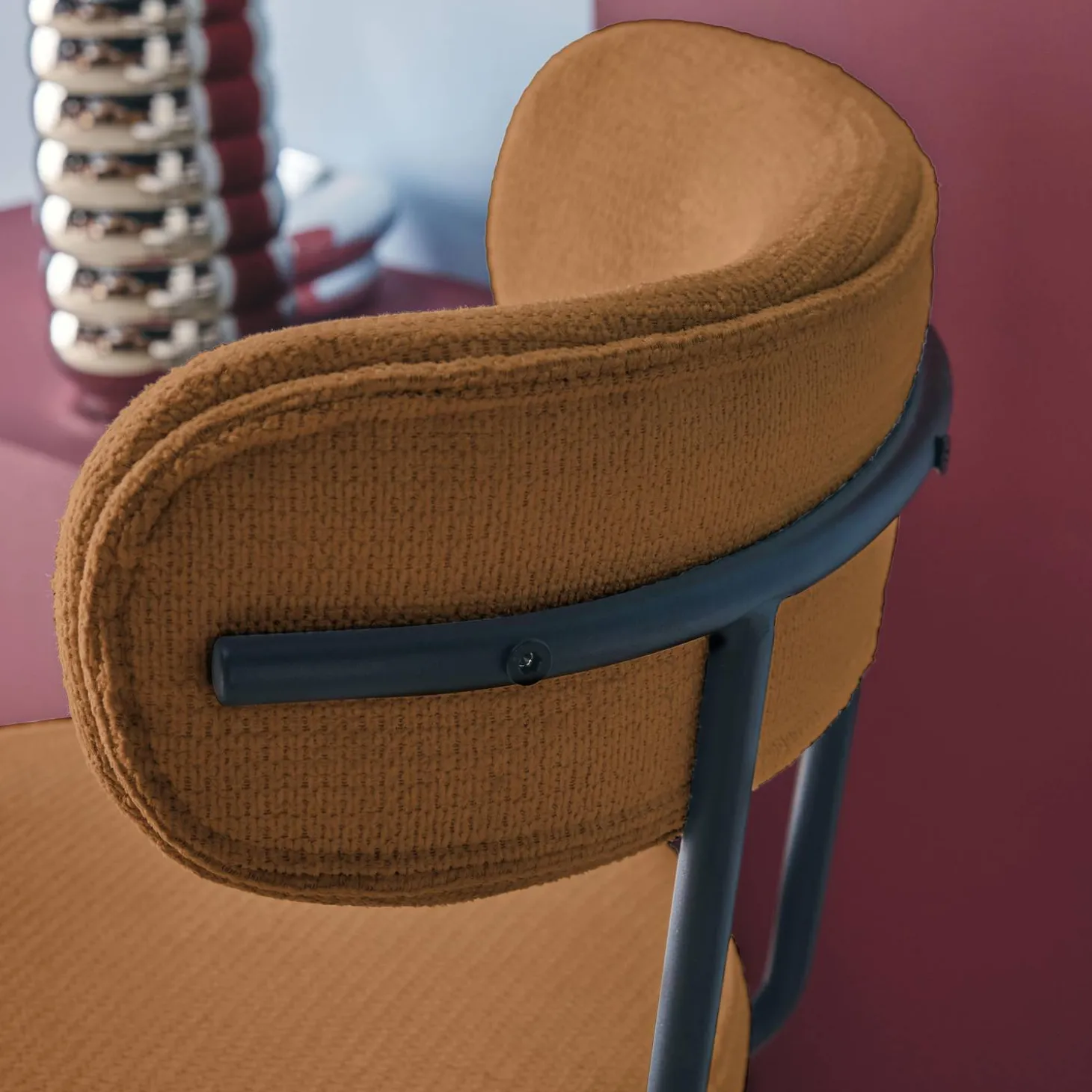 2er-Set Barhocker mit drehbarem Sitz aus Metall mit Stoffbezug
