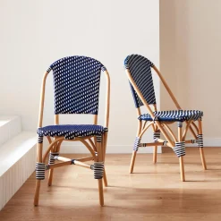 2er Set Bistrostühle aus Rattan und Polyrattan