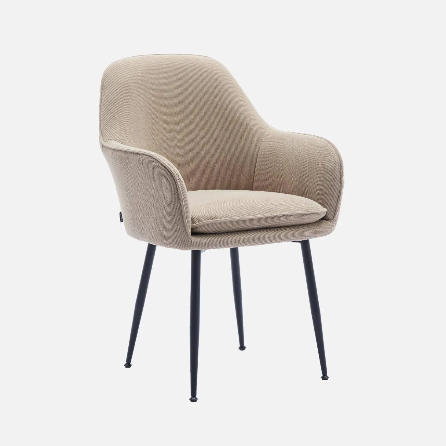 2er-Set Cord-Sessel mit mattschwarzen Metallbeinen