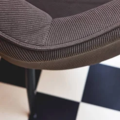 2er-Set Cord-Sessel mit mattschwarzen Metallbeinen