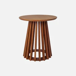 2er-Set Couchtische aus Holzdekor und Tannenholz, Ø40cm und Ø60cm
