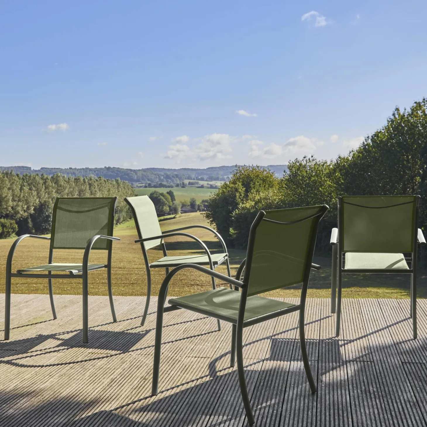 4er-Set Gartensessel aus Aluminium
