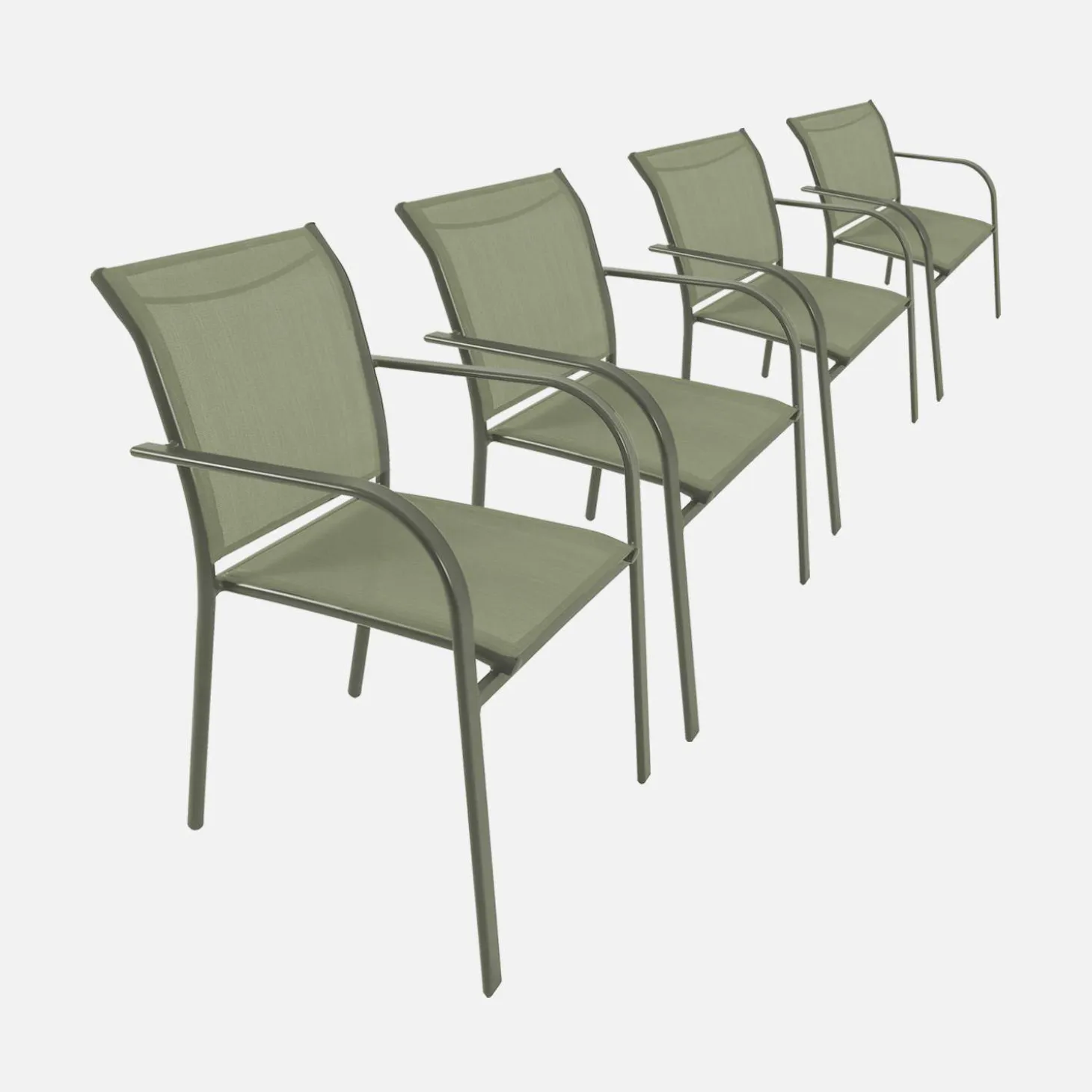 4er-Set Gartensessel aus Aluminium