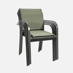 4er-Set Gartensessel aus Aluminium