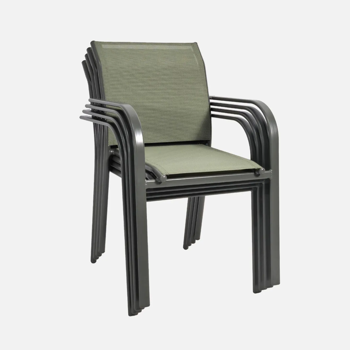 4er-Set Gartensessel aus Aluminium