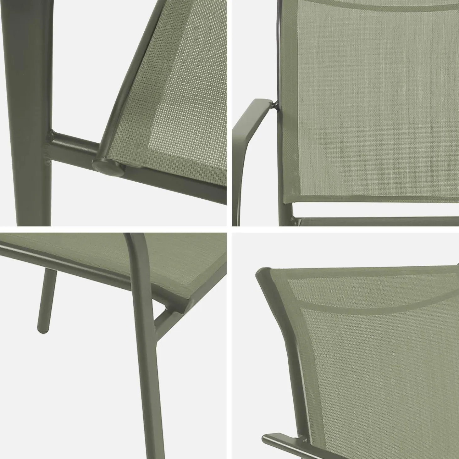 4er-Set Gartensessel aus Aluminium