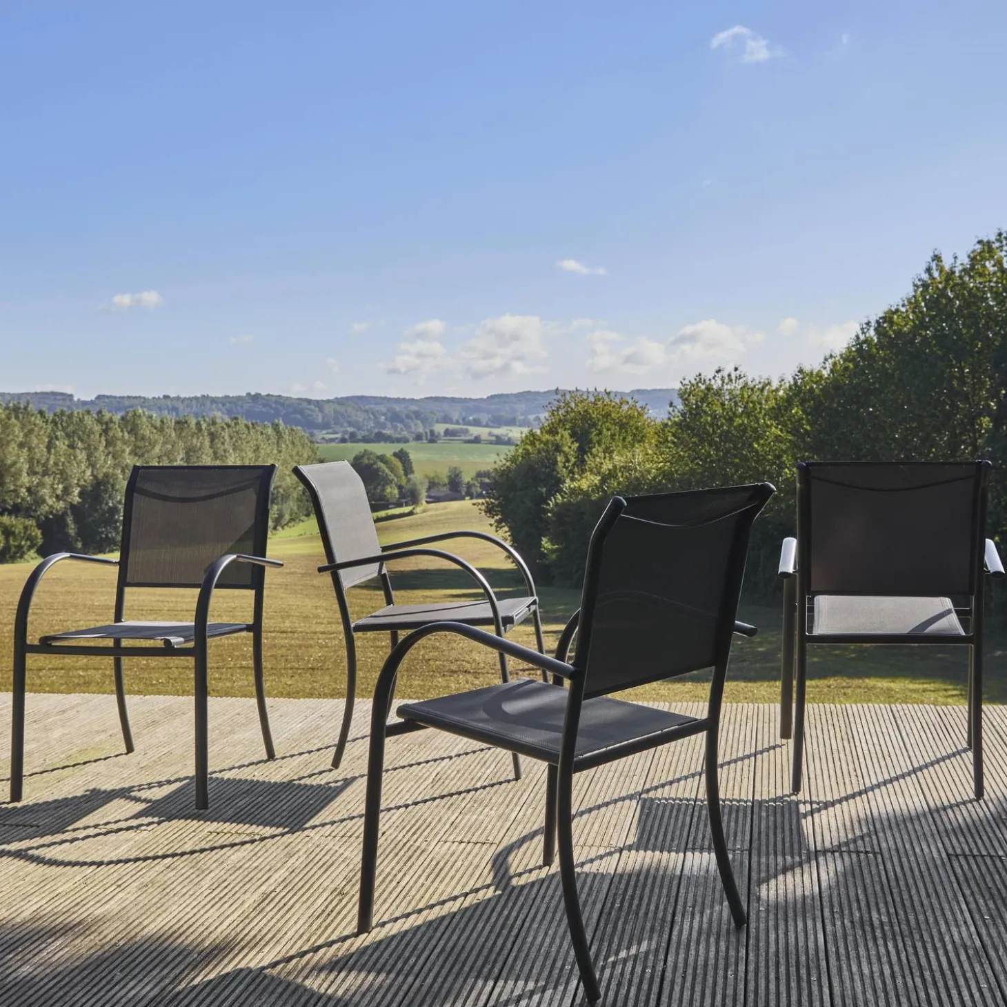 4er-Set Gartensessel aus Aluminium