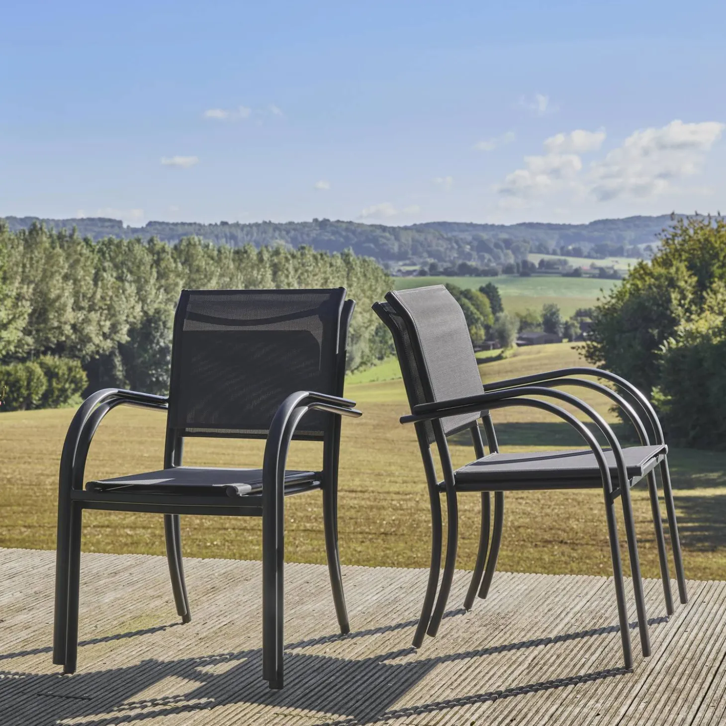 4er-Set Gartensessel aus Aluminium
