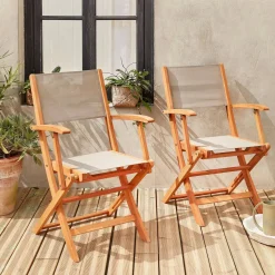 2er-Set Gartensessel aus Holz, Klappbar