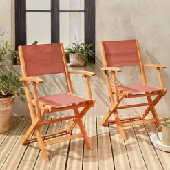 2er-Set Gartensessel aus Holz, Klappbar