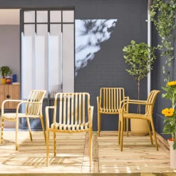 4er Set Gartensessel aus Kunststoff