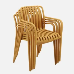 4er Set Gartensessel aus Kunststoff