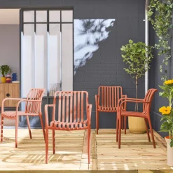 4er Set Gartensessel aus Kunststoff
