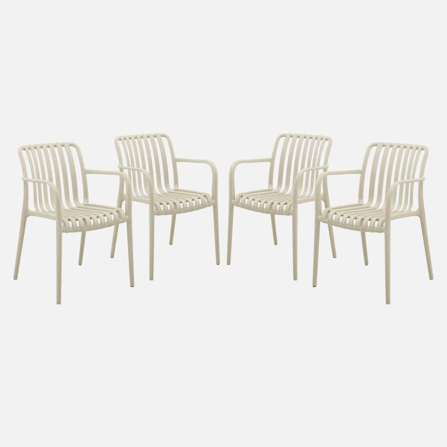 4er Set Gartensessel aus Kunststoff