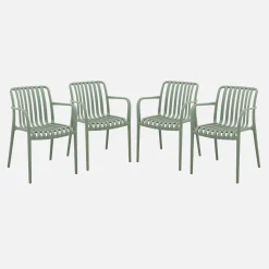 4er Set Gartensessel aus Kunststoff