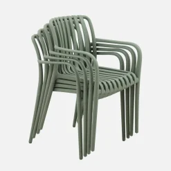 4er Set Gartensessel aus Kunststoff