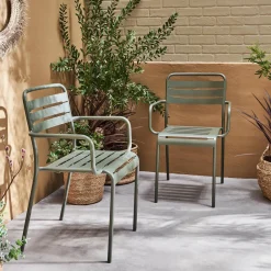 2er-Set Gartensessel aus Stahl