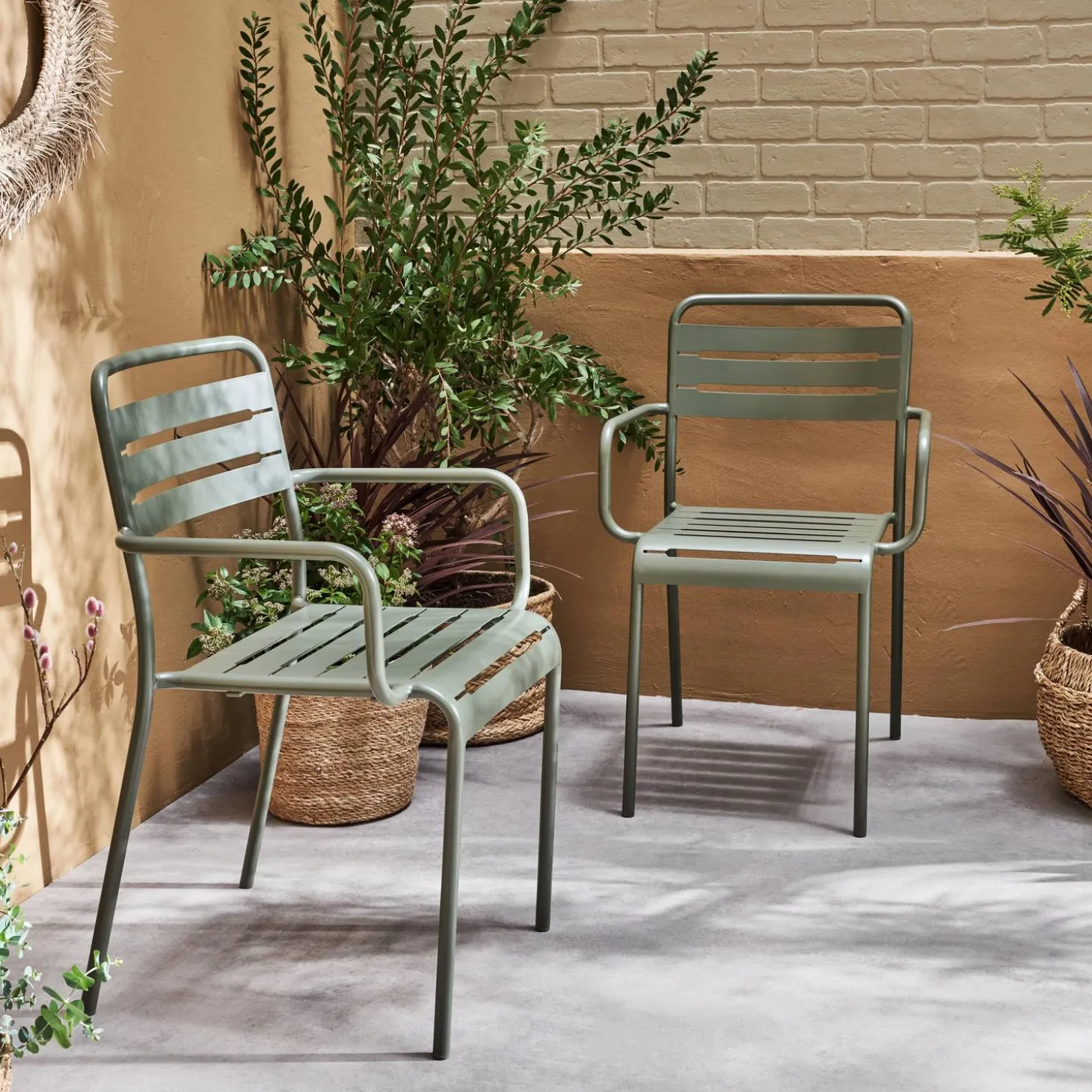 2er-Set Gartensessel aus Stahl