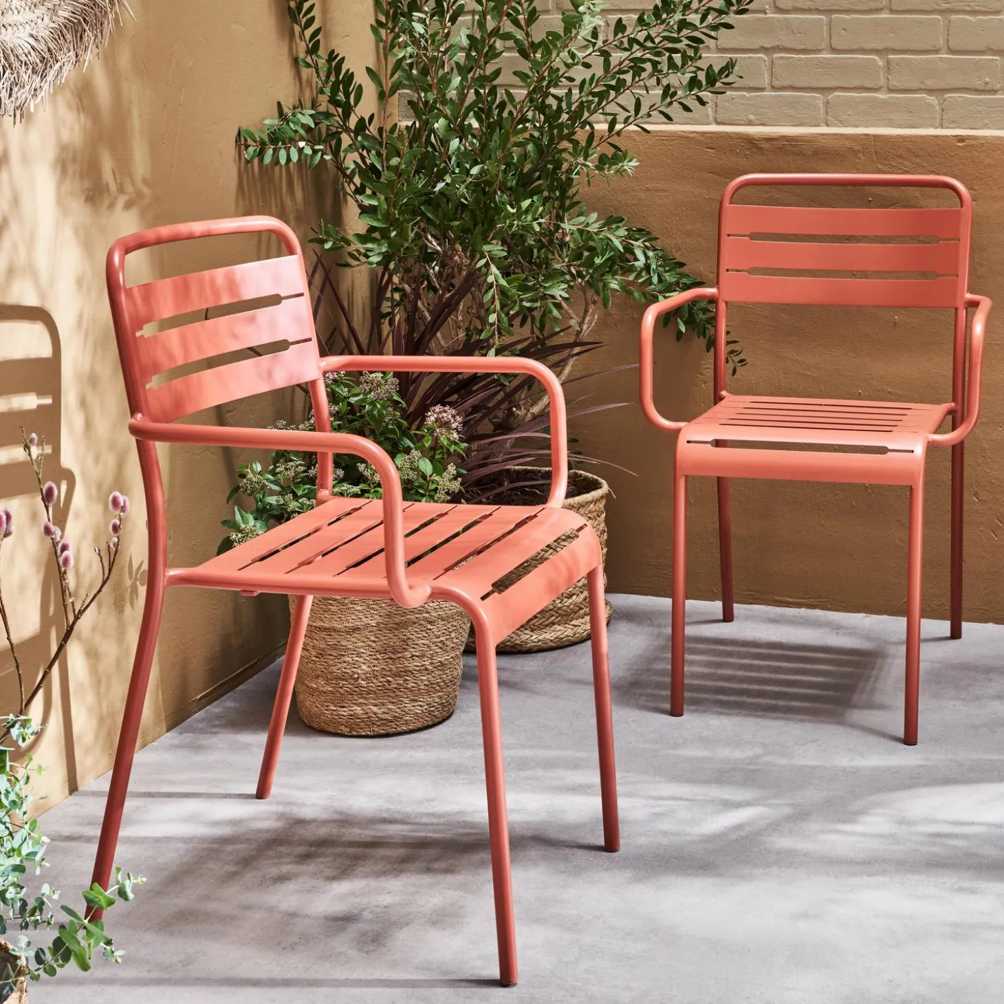 2er-Set Gartensessel aus Stahl