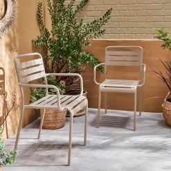 2er-Set Gartensessel aus Stahl