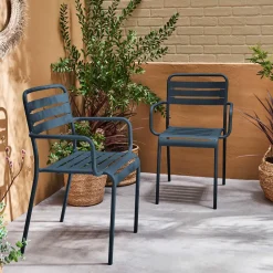 2er-Set Gartensessel aus Stahl