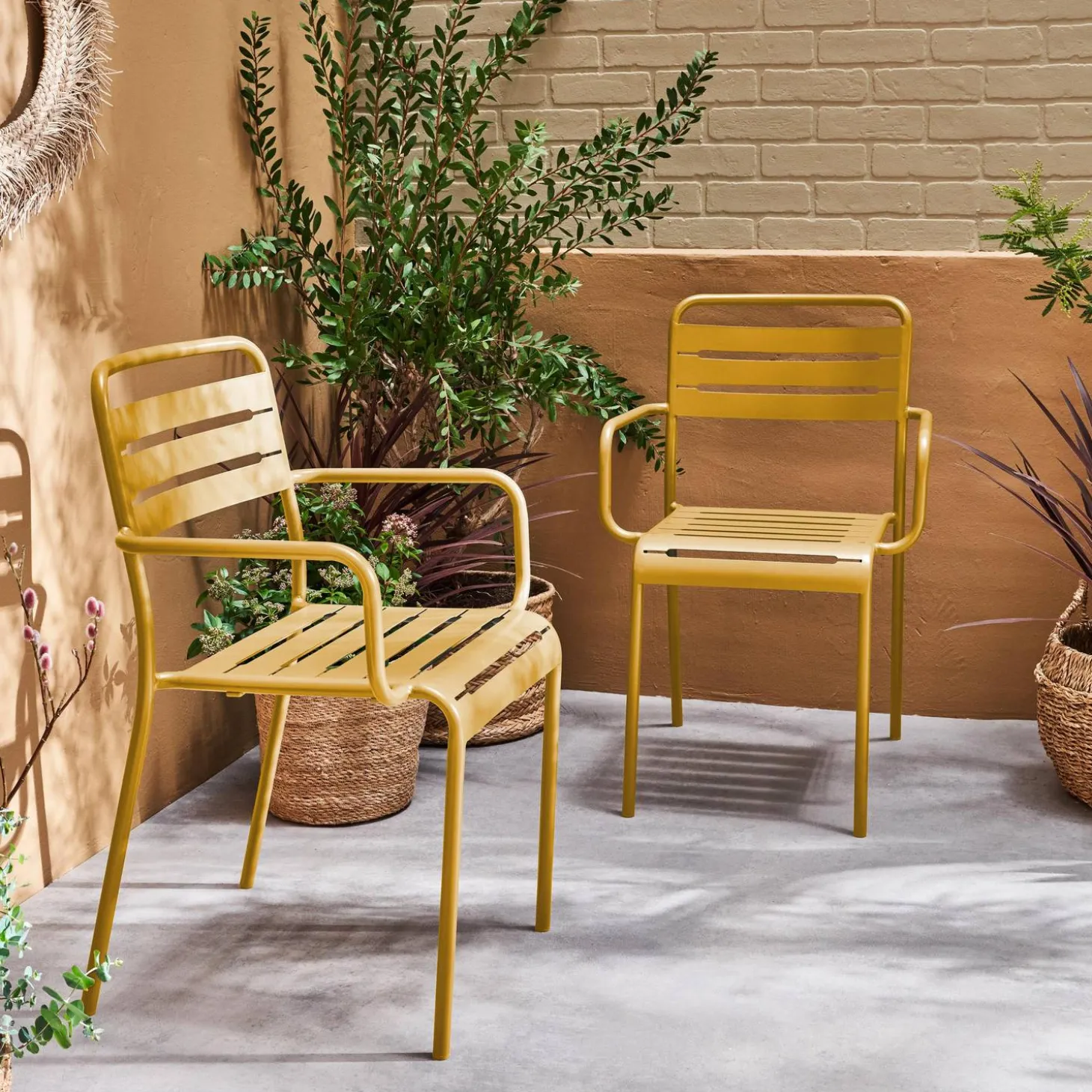 2er-Set Gartensessel aus Stahl