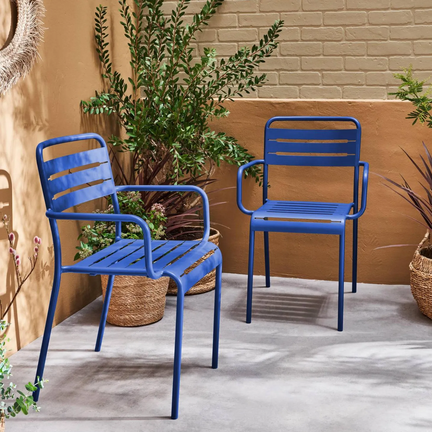 2er-Set Gartensessel aus Stahl