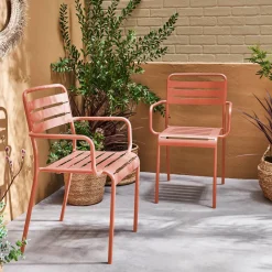2er-Set Gartensessel aus Stahl