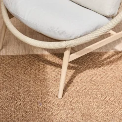 2er-Set Gartensessel mit Tisch, aus Stahl und Rattan