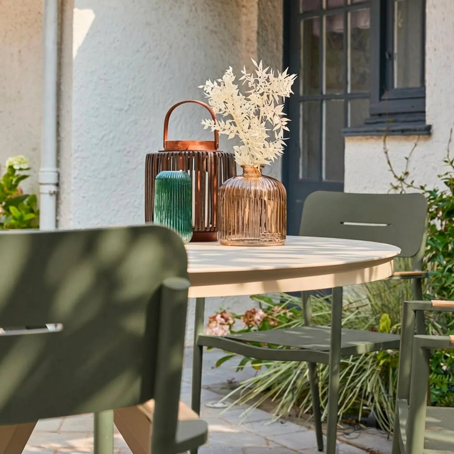 4er-Set Gartenstühle aus Aluminium und Textilene