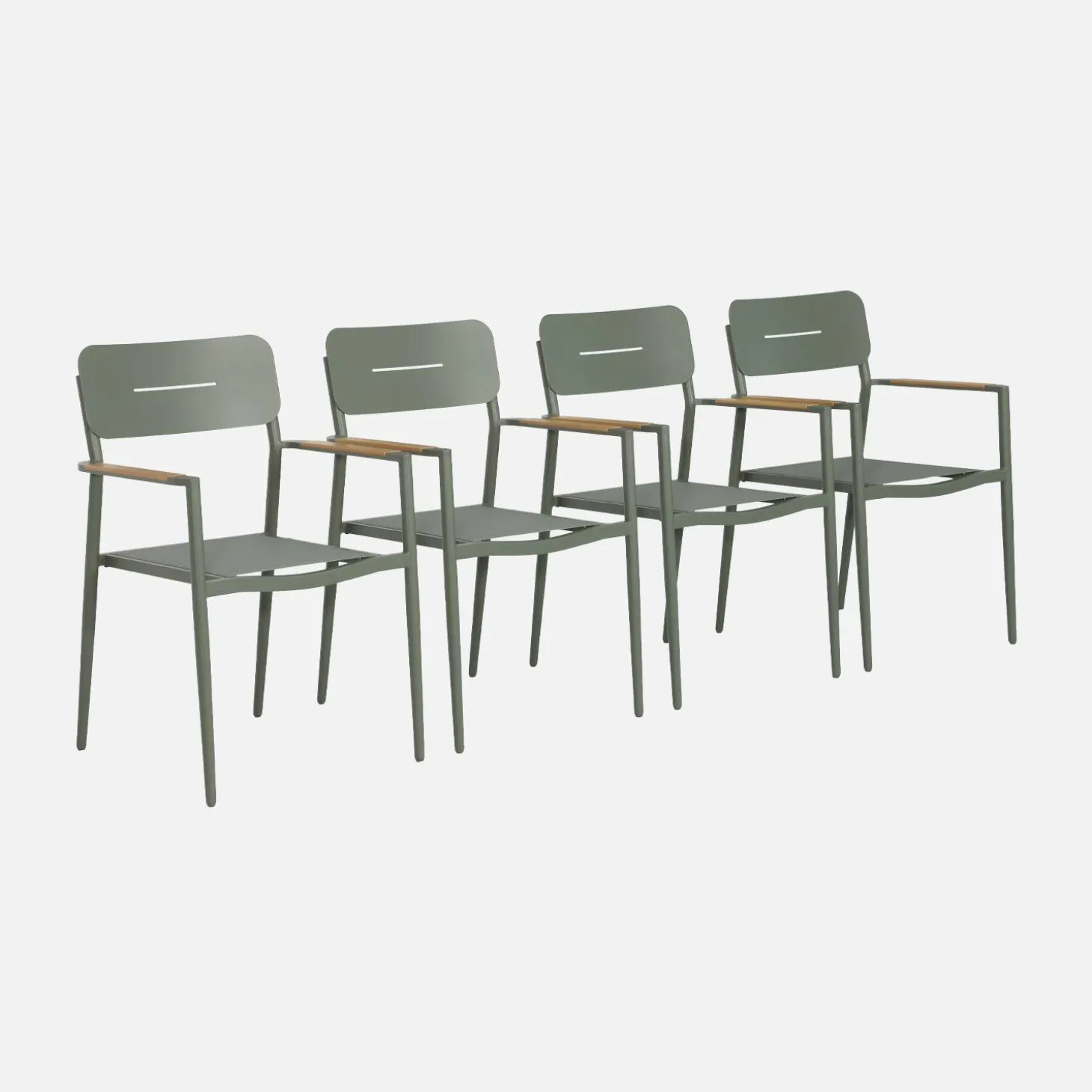 4er-Set Gartenstühle aus Aluminium und Textilene