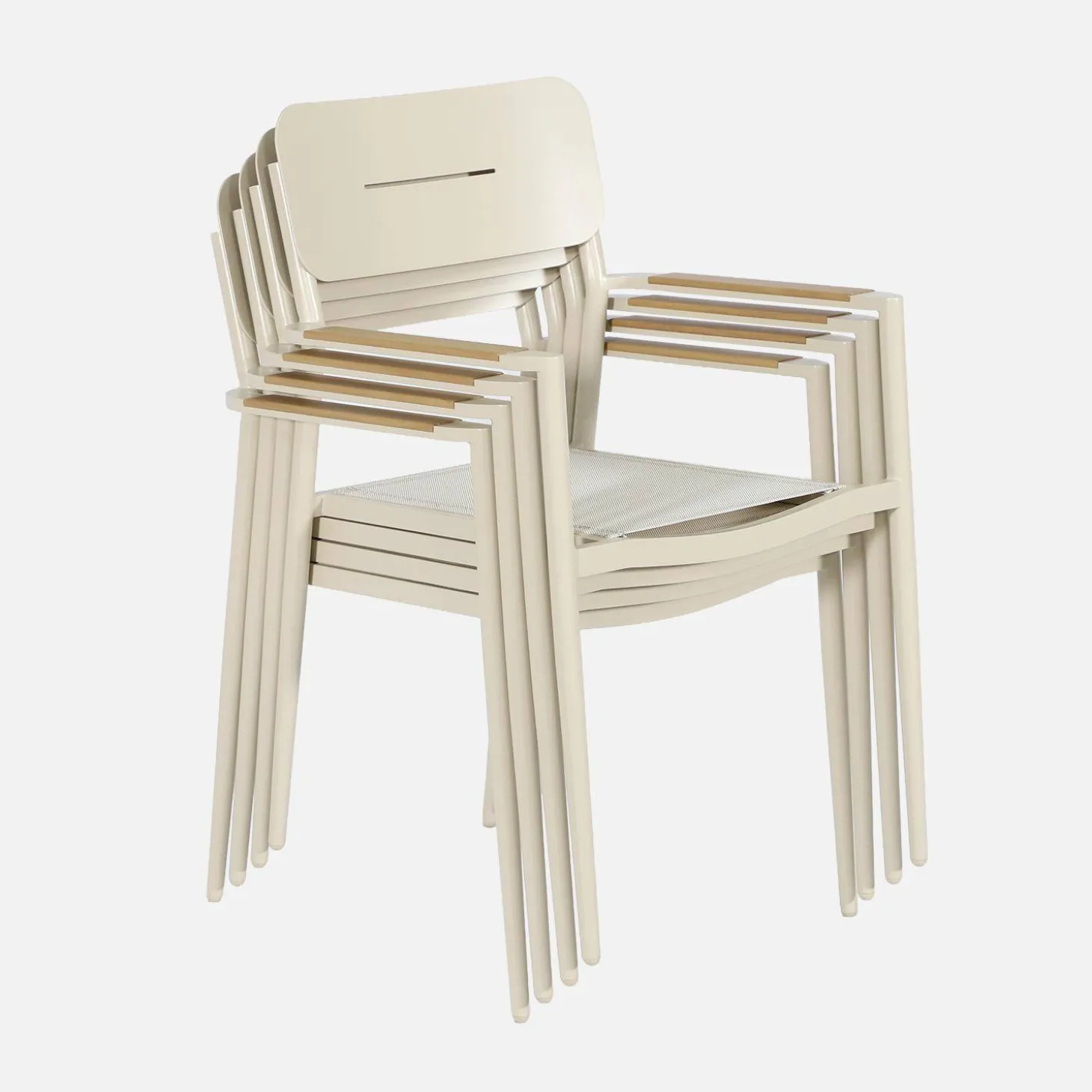 4er-Set Gartenstühle aus Aluminium und Textilene