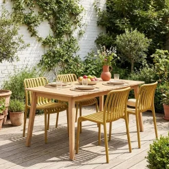 4er-Set Gartenstühle aus Kunststoff, stapelbar