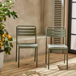 2er-Set Gartenstühle aus Stahl