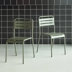2er-Set Gartenstühle aus Stahl