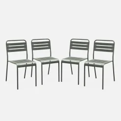 4er-Set Gartenstühle aus Stahl
