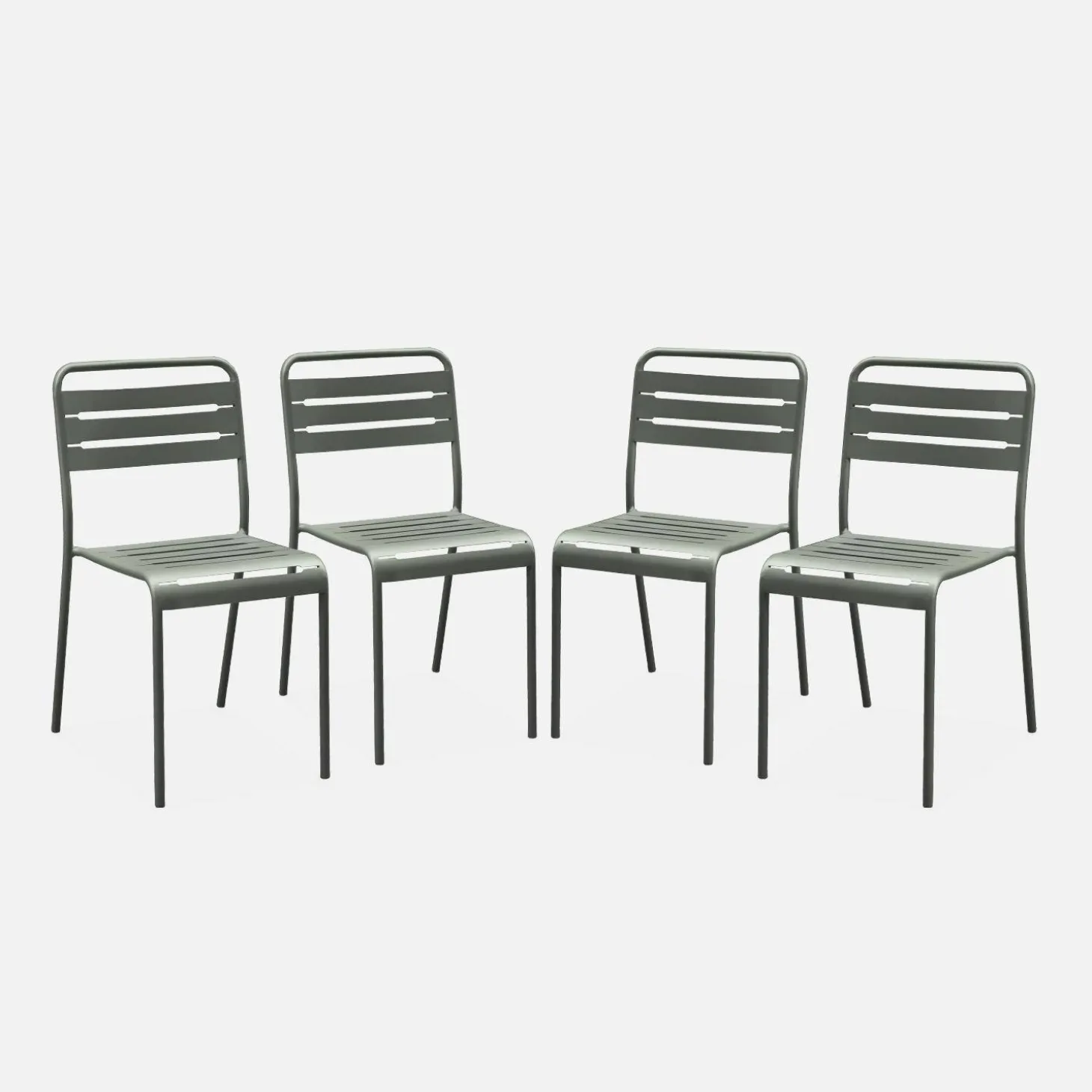 4er-Set Gartenstühle aus Stahl