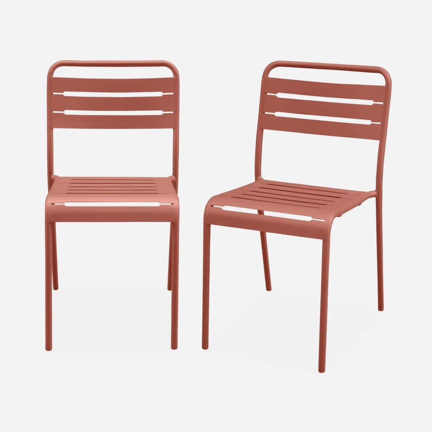 2er-Set Gartenstühle aus Stahl