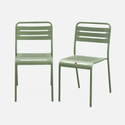2er-Set Gartenstühle aus Stahl