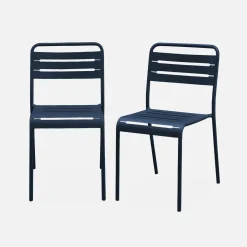 2er-Set Gartenstühle aus Stahl
