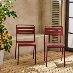 2er-Set Gartenstühle aus Stahl