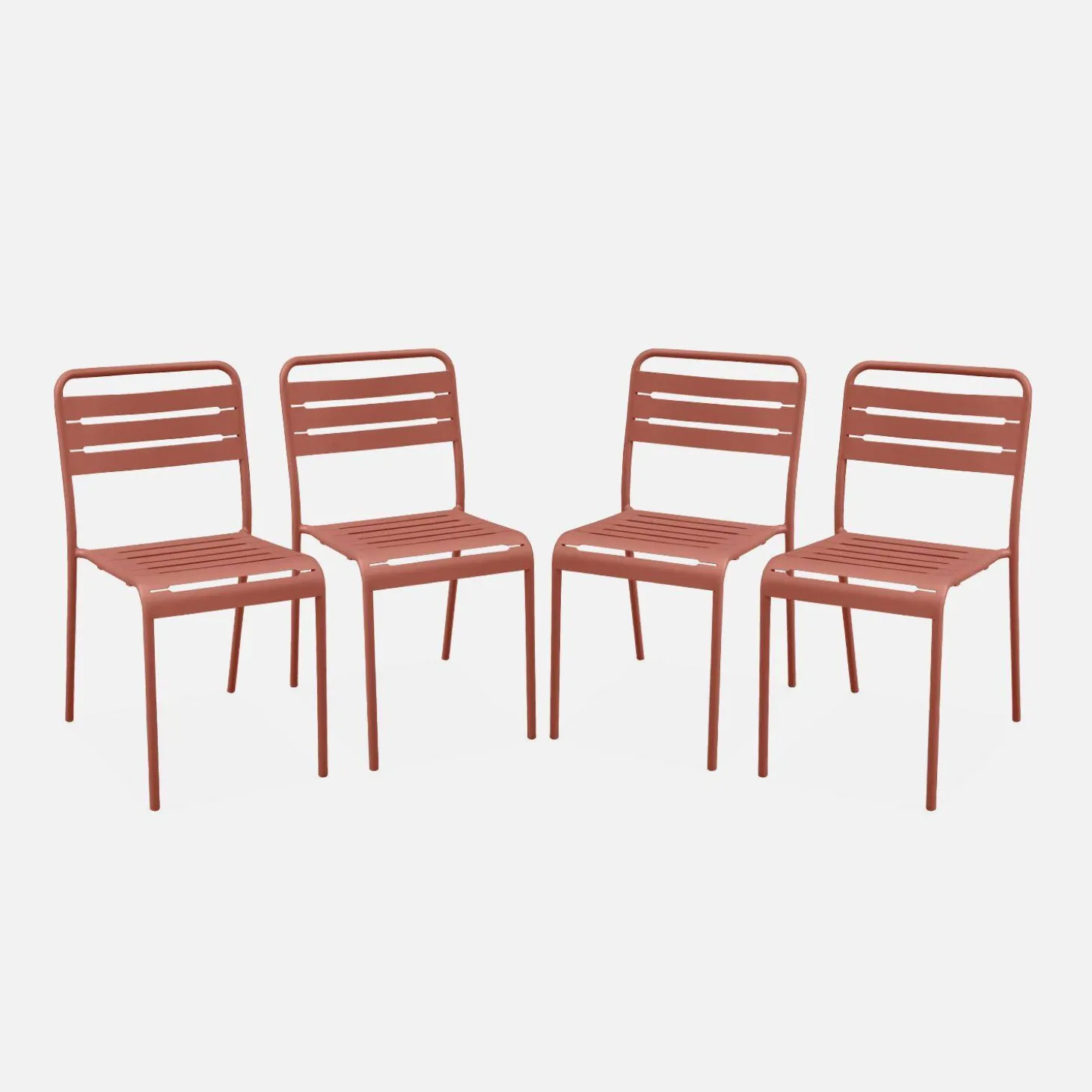 4er-Set Gartenstühle aus Stahl