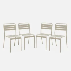 4er-Set Gartenstühle aus Stahl