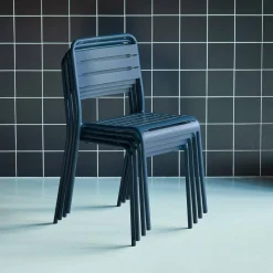 4er-Set Gartenstühle aus Stahl