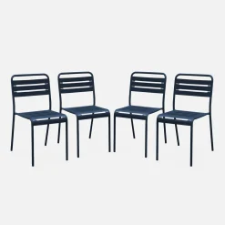 4er-Set Gartenstühle aus Stahl