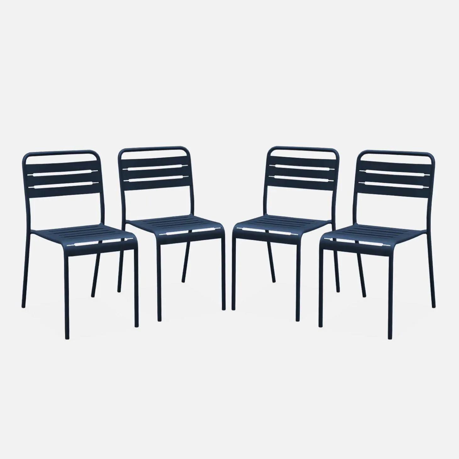 4er-Set Gartenstühle aus Stahl