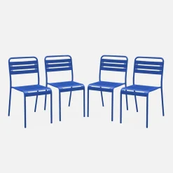 4er-Set Gartenstühle aus Stahl