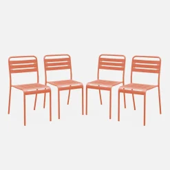 4er-Set Gartenstühle aus Stahl