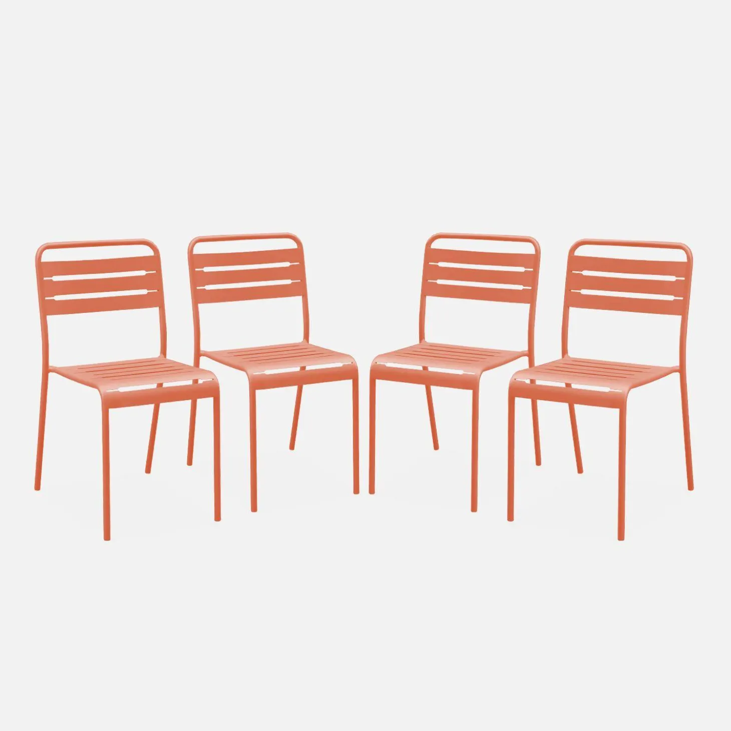 4er-Set Gartenstühle aus Stahl